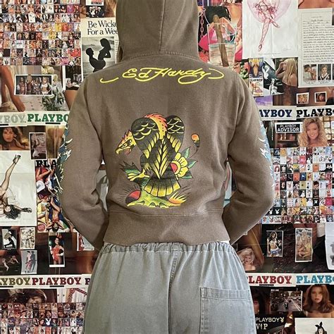 Ed Hardy Women's multi Hoodie | Depop