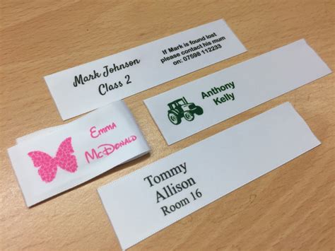 25mm Personalised Sew In Clothes Name Labels - Cambridge Personalised ...