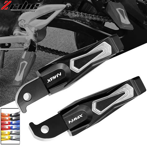 FOR NMAX LOGO Motorcycle Accessories CNC Aluminum Passenger Footrests Rear Foot Pegs For Yamaha ...