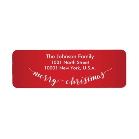 Personalized Merry Christmas Return Address Labels | Zazzle.com | Christmas return address ...