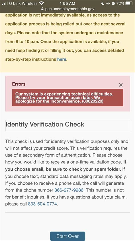 Pua login issues. Anyone else having this error box pop up tonight? : r/OHIO_UI_FAQ