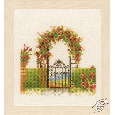 Lanarte Fence and Flowers GSLPN0162522 Cross Stitch Kit - JK's Cross Stitch Supplies