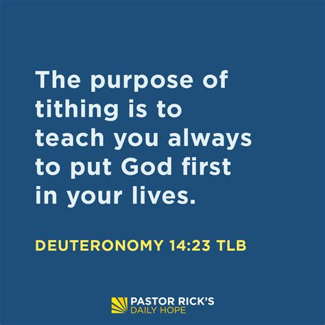 Trust God with Your Tithe - Pastor Rick's Daily Hope