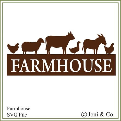 Farmhouse SVG, Farm Animals Svg. Country, Rustic Farm Sign, Glass ...