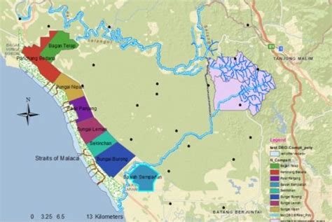 Map of Tanjung karang irrigation scheme showing sewah sempadan ...