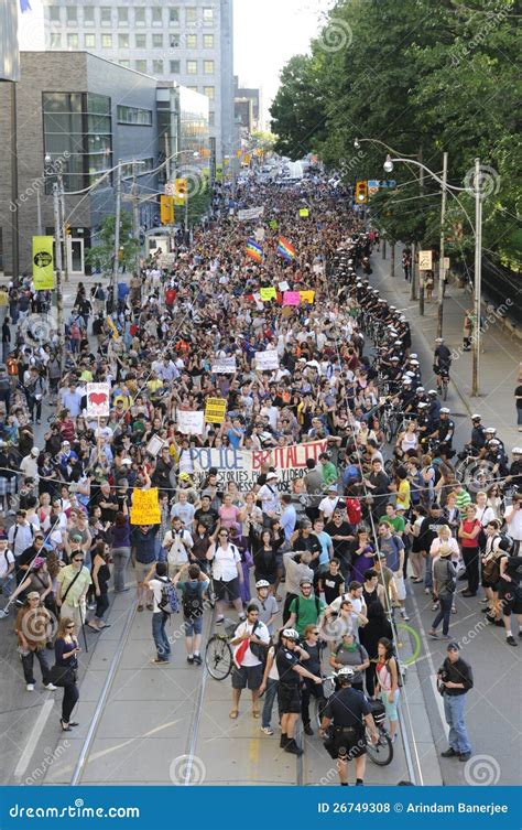 Protest in Toronto. editorial stock photo. Image of crowd - 26749308