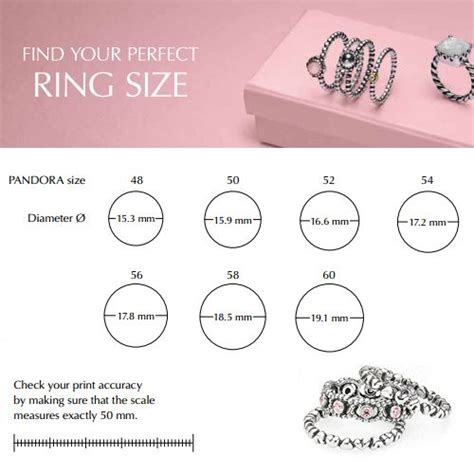 Image result for Pandora ring size guide | Ring sizes chart, Pandora ...