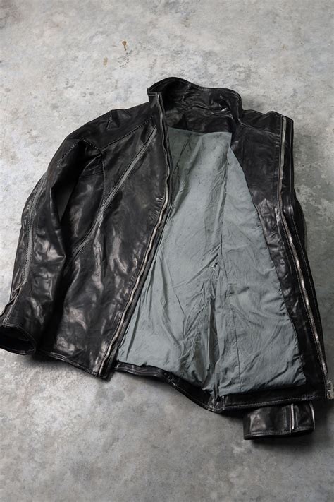 HORSE LEATHER HIGH COLLAR JACKET W/ELASTIC LINED JB-7E – incarnation STORE