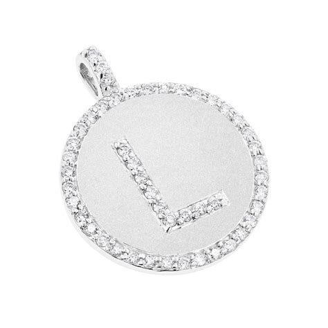 14K Gold Diamond Initial Pendant 0.53ct