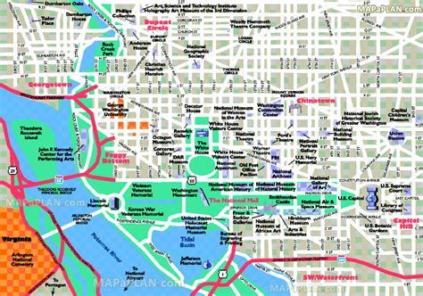 Washington Dc Tourist Map | Tours & Attractions | Dc Walkabout intended for Printable Map Of ...