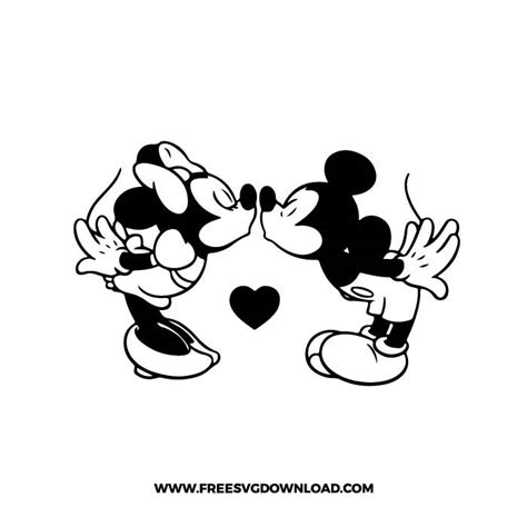 Mickey Minnie Kiss SVG & PNG cut files | Free SVG Download