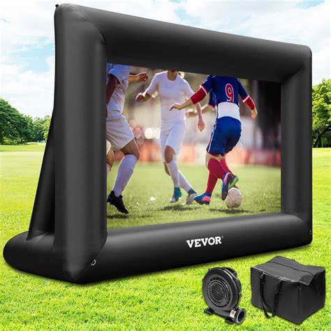 VEVOR 24 ft. Inflatable Movie Screen Inflatable Projector Screen for Outside with 360-Watt Air ...