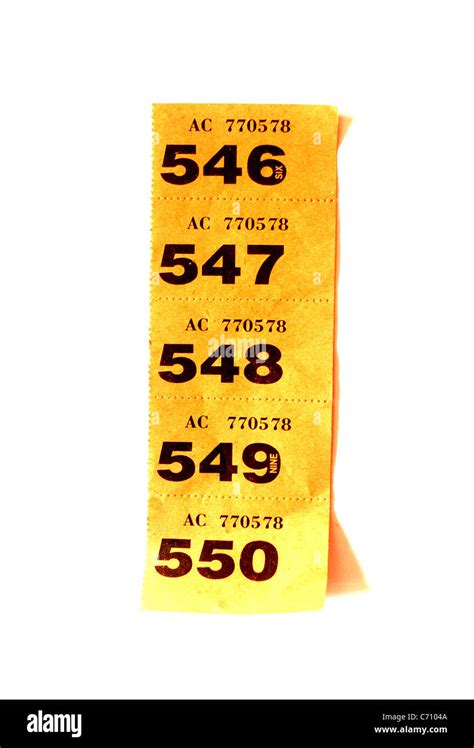 Strip of raffle tickets hoping to win a prize Stock Photo - Alamy