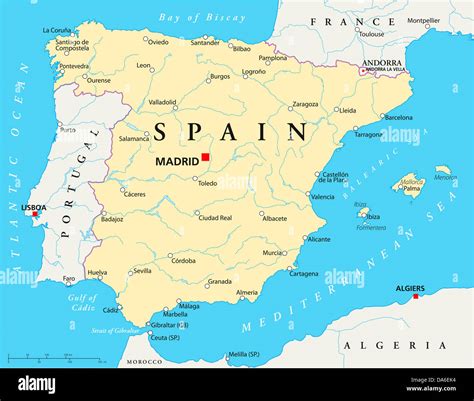 Spain Political Map Stock Photo - Alamy