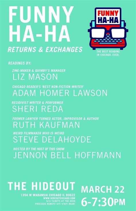 Funny Ha-Ha: Returns & Exchanges (Rescheduled Show!), Hideout Inn ...