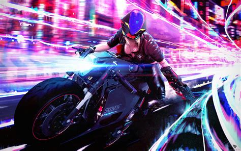 Cyberpunk Girl Futuristic Motorcycle Wallpapers - Wallpaper Cave