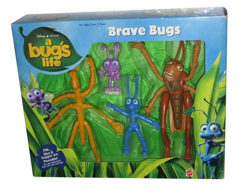 Disney Pixar A Bug's Life Brave Bugs Mattel Figure Toy Set - (Flik, Slim, & Hopper) - Walmart ...