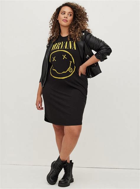 Plus Size - Favorite T-Shirt Dress - Super Soft Nirvana Black - Torrid