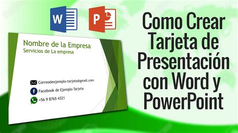 Como Hacer Tarjetas de Presentacion en 5 minutos con Power Point y Word 2013 - YouTube