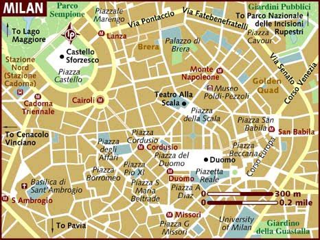 Milan City Center Tourist Map and Where To Get Free Printed Maps