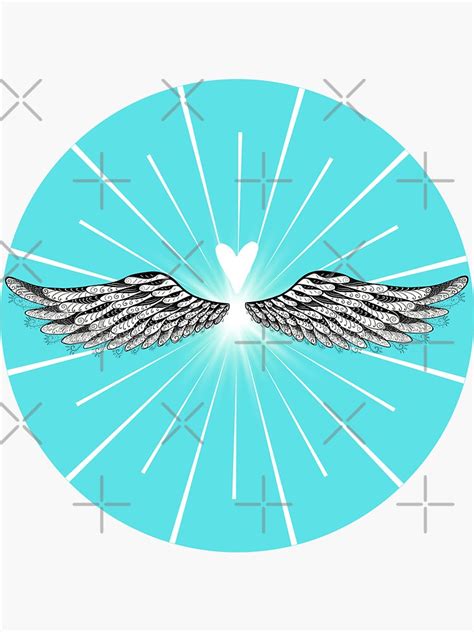 "Angel Wings Light the Darkness Turquoise" Sticker for Sale by ...