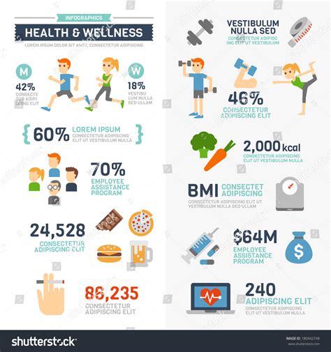 Health And Wellness Infographics Stock Vector Illustration 180442748 ...