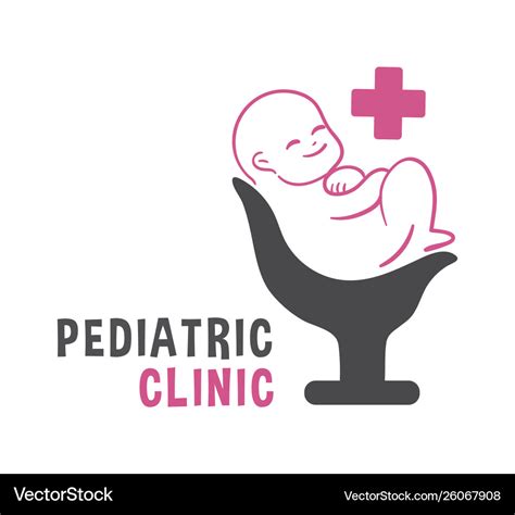 Newborn baon chair pediatric clinic logo banner Vector Image