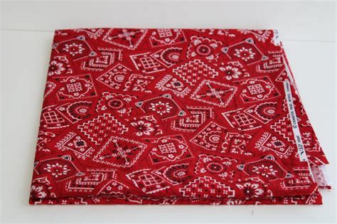 vintage red bandana print cotton fabric, VIP Cranston Print Works