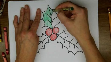 Drawing: How To Draw Holly and Holly Berries - Easy Drawing Lesson [HD] for kids or beginners ...