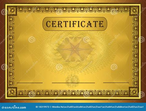 Certificate gold frame stock vector. Illustration of frame - 18319973