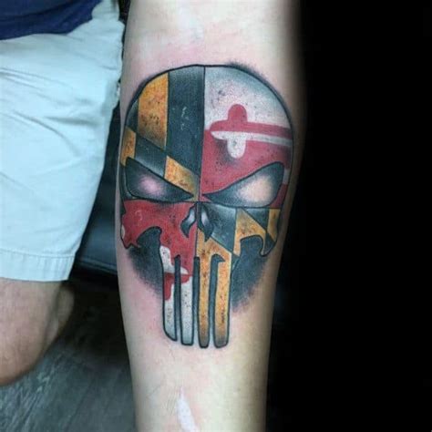 50 Fantastic Maryland Flag Tattoo Ideas for Men