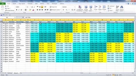 12 Hour Shift Schedules Template Excel