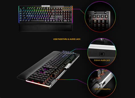 EVGA Z20 RGB Optical Mechanical (Clicky Switch) Gaming Keyboard 812-W1 ...