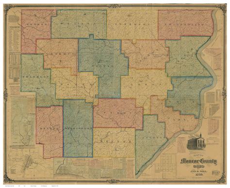 Monroe County Ohio 1869 - Old Map Reprint - OLD MAPS