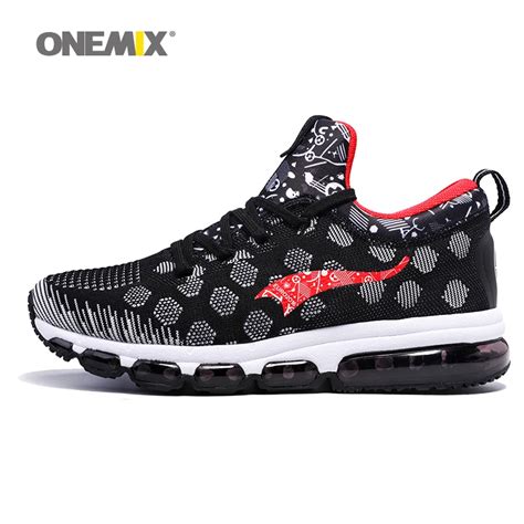 Onemix Running Shoes for men women's Sneakers Elastic Women Jogging Shoes Black Trainers Sport ...