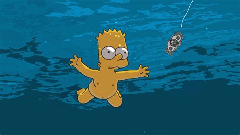 Bart Simpson Underwater Artwork band Nirvana Album Nevermind Live Wallpaper | 1920x1080