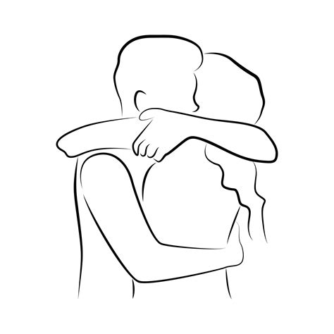 Hugging Lovers in Linear Style 19019439 Vector Art at Vecteezy