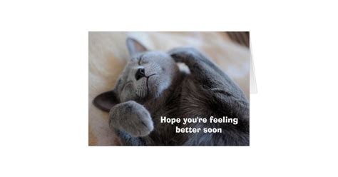 Get Well Soon Cute Cat Card | Zazzle.com