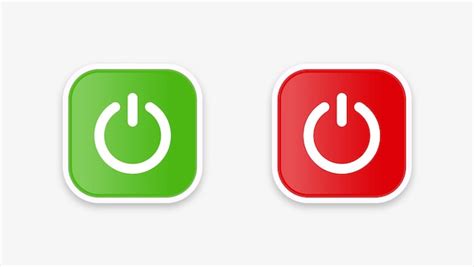 Premium Vector | Power switch button with turn on off icons and shut down symbols in square buttons