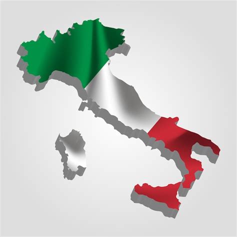 Premium Vector | 3d italy map with flag