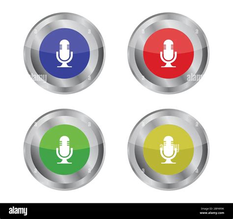 microphone button icon illustrated in vector on white background Stock Vector Image & Art - Alamy