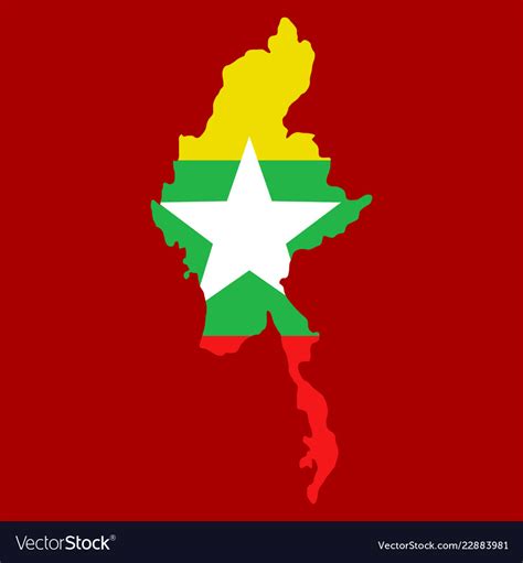 Republic of the union myanmar flag and map Vector Image