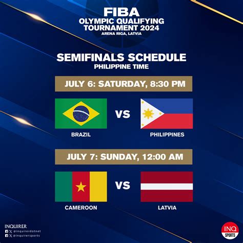 SCHEDULE: Gilas Pilipinas at Fiba OQT semifinals 2024