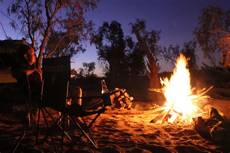 Camping with a huge bonfire and smores!