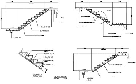 Stair section detail dwg file - Cadbull