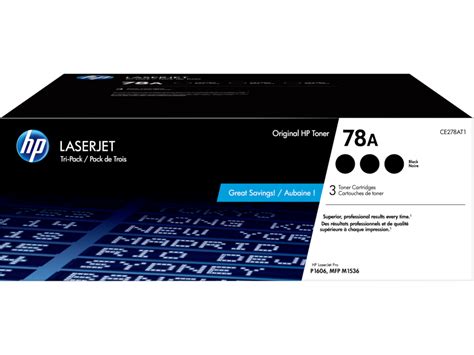 HP 78A 3-pack Black Original LaserJet Toner Cartridges, CE278AT1