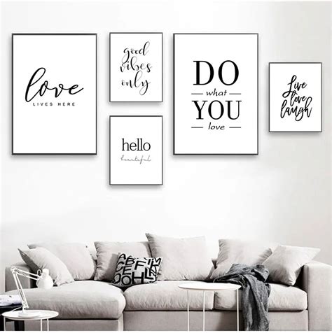 Inspiring Quotes Wall Art Canvas Painting Black White Wall PosterInspiringwww.vovionline.com