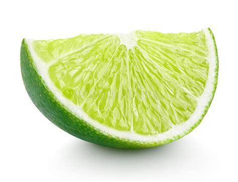 Slice Of Lime Citrus Fruit Isolated On White Stock Photo - Image of ...