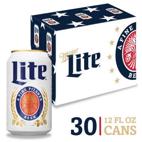 Miller Lite Football American Pilsner Light Lager Beer, 30 cans / 12 fl ...