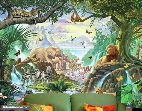 fotomurales-naturaleza-jungla. | Jungle art, Jungle illustration, Animal wallpaper